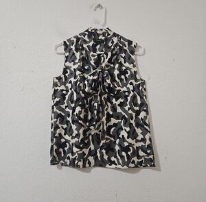 Theory Tie Scarf Top 100% Silk In Petite Size